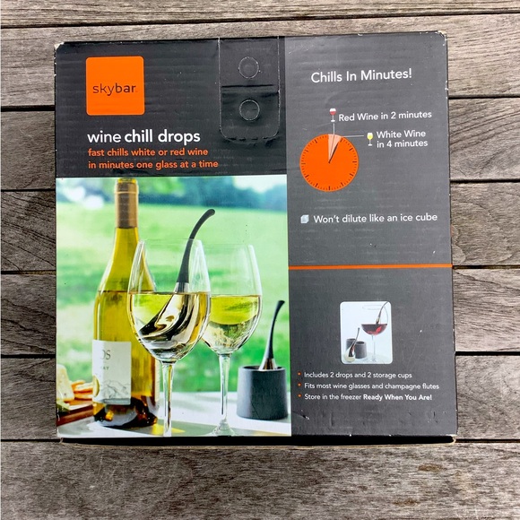 SKYBAR Dining Sky Bar New In Box Winechampagne Glass Chillers Drops